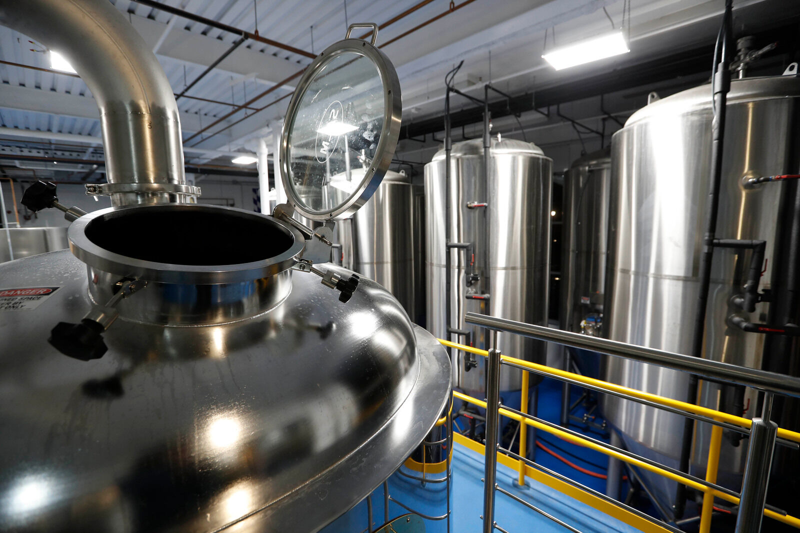Inside the brewery